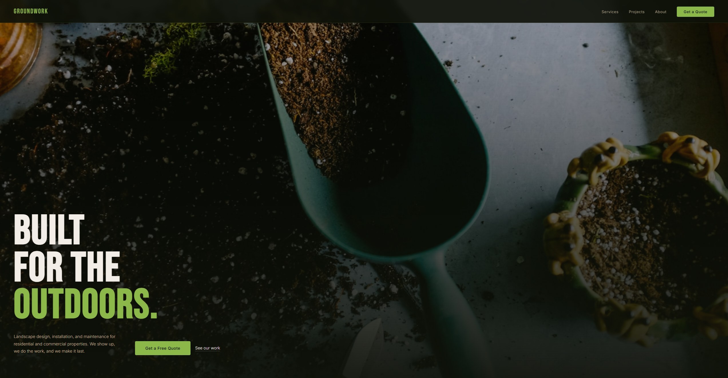 Landscaping website