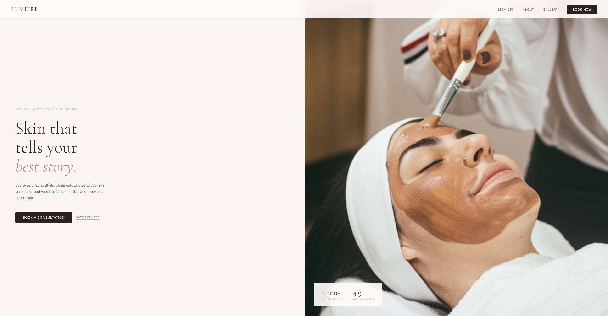 Med spa website