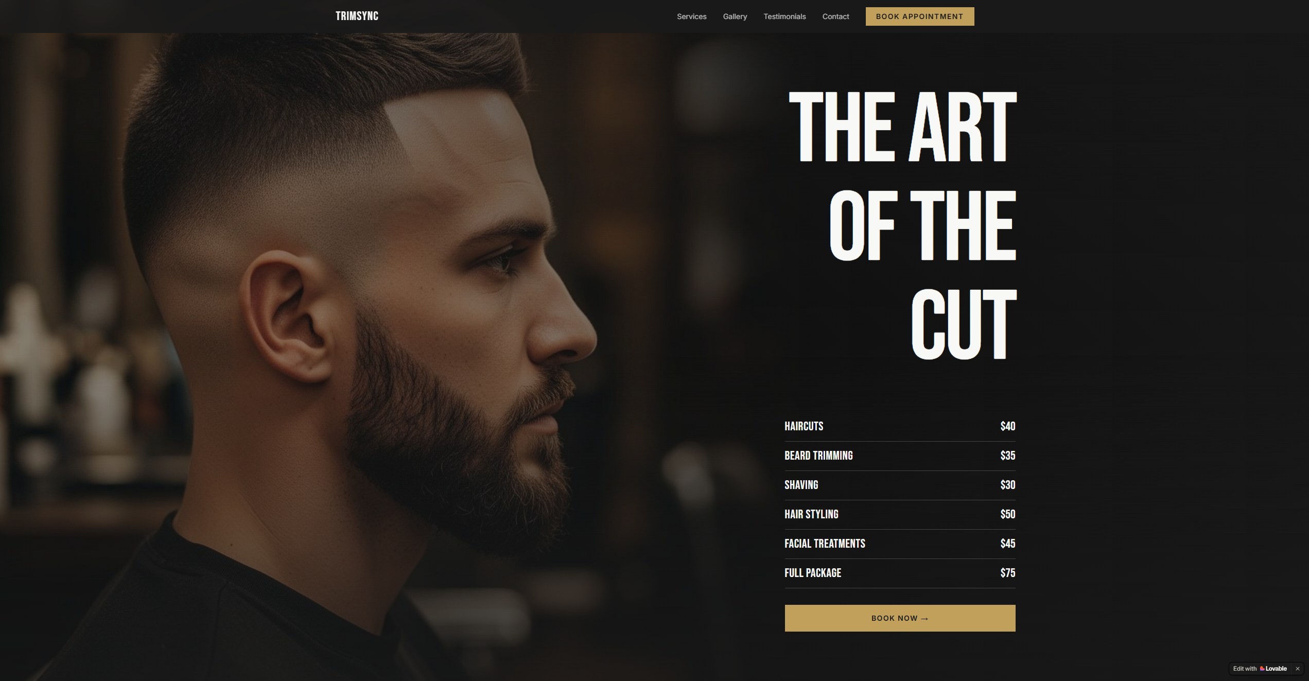Barbershop website